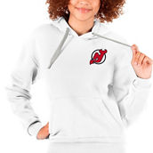 Antigua Women's White New Jersey Devils Primary Logo Victory Pullover Hoodie