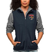 Antigua Women's Heather Navy Florida Panthers Primary Logo Course Full-Zip Vest