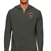 Antigua Men's Charcoal Florida Panthers Logo Legacy Full-Zip Hoodie