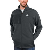 Antigua Men's Heather Charcoal Air Force Falcons Course Full-Zip Jacket