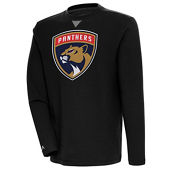 Antigua Men's Black Florida Panthers Flier Bunker Tri-Blend Pullover Sweatshirt