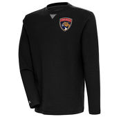 Antigua Men's Black Florida Panthers Flier Bunker Tri-Blend Pullover Sweatshirt