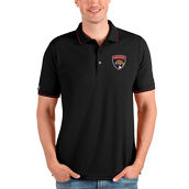 Antigua Men's Black/Red Florida Panthers Affluent Polo