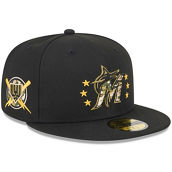 New Era Black Miami Marlins 2024 Armed Forces Day 59FIFTY Fitted Hat
