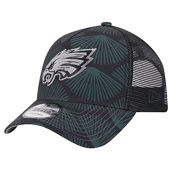 New Era Men's Black Philadelphia Eagles Agave Trucker 9FORTY Adjustable Hat