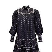 Ulla Johnson Polka Dot Dress in Black Cotton (Pre-Owned)