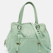 Aigner Mint Leather Front Pocket Satchel (Pre-Owned)