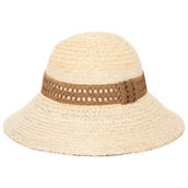 SAN DIEGO HAT COMPANY WATERFRONT- RAFFIA BRAID BUCKET HAT WITH WOVEN BAND