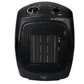 Vie Air 1500W Portable 2-Settings Office Black Ceramic Heater with Adjustable Th