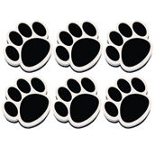 Ashley Productions® Magnetic Whiteboard Eraser, Black Paw, Pack of 6
