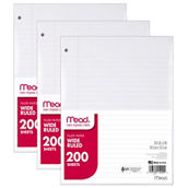 Mead® Notebook Filler Paper, Wide Ruled, 200 Sheets Per Pack, 3 Packs