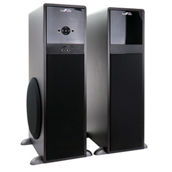 beFree Sound 2.1 Channel 80 Watt  Bluetooth Tower Speakers with Remote and Micro