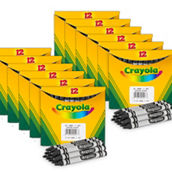 Crayola® Bulk Crayons, Regular Size, Black, 12 Per Box, 12 Boxes