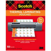 Scotch® Thermal Laminating Pouches, 3 mil Size, Pack of 100