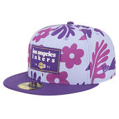 New Era Men's Purple Los Angeles Lakers Palm Fronds 2-Tone 59FIFTY Fitted Hat