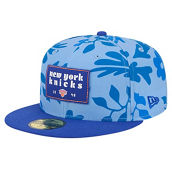 New Era Men's Blue New York Knicks Palm Fronds 2-Tone 59FIFTY Fitted Hat