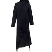 rare COMME DES GARCONS 1980's Vintage black asymmetric neckline hooded (Pre-Owned)