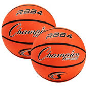 Champion Sports Intermediate Rubber Basketball, Size 6, Orange, Pack of 2