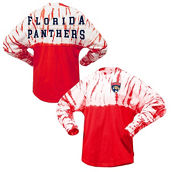 Spirit Jersey Unisex Red Florida Panthers Crystal Half Dye Long Sleeve T-Shirt