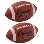 Champion Sports Official Size Rubber Football, Pack of 2