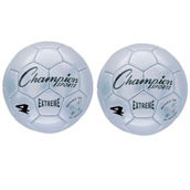 Champion Sports Extreme Soccer Ball, Size 4, Silver, Pack of 2