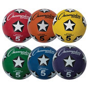 Champion Sports Rubber Cover Soccer Ball Set, Size 5, Set of 6