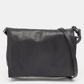 Ralph Lauren  Leather Logo Embossed Flap Messenger Bag (Pre-Owned)