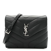 Saint Laurent Calfskin Crossbody Bag Black (Pre-Owned)