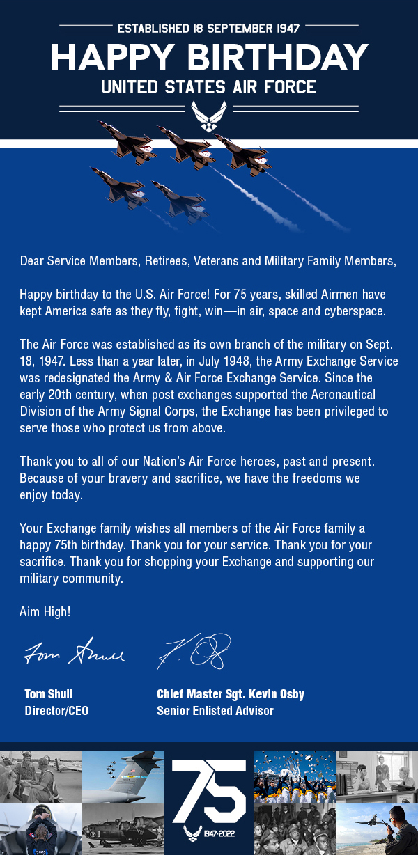 Happy Birthday United Stages Air Force