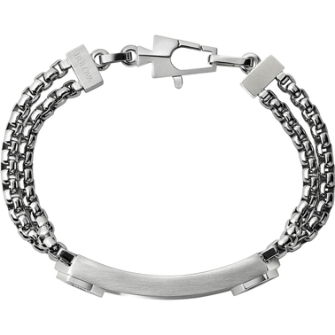 Bulova Silvertone Precisionist Tuning Fork Chain Id Bracelet | Men's ...