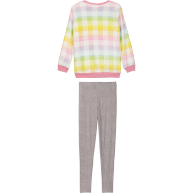 Sleep On It Girls Cozy Legging Multi Colored Checkerboard Pajama 2 Pc ...