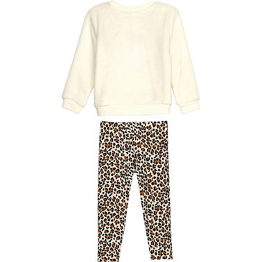 Sweet Butterfly Toddler Girls Leopard Print Kitty Top And Leggings 2 Pc ...