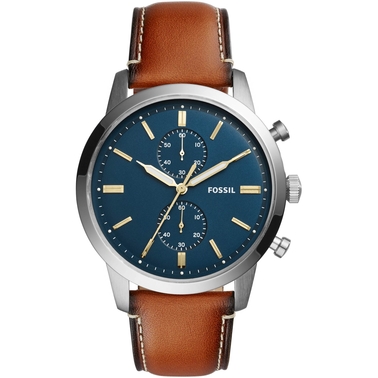 Fossil Men's Townsman 44mm Chronograph Luggage Leather Watch Fs5279 ...