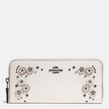 Coach Willow Floral Print Polished Pebble Leather Slim Accordion Zip Wallet | Wallets | Handbags ...