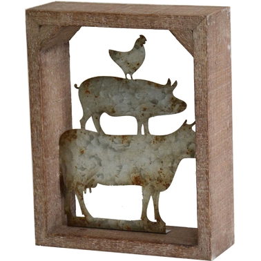 Simply Perfect Rustic Metal  And Wood Farm Animals  Wall  