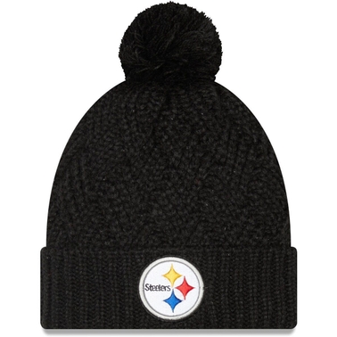 Women's New Era Black Pittsburgh Steelers Brisk Cuffed Knit Hat With