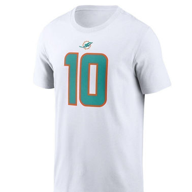 Nike Men's Tyreek Hill White Miami Dolphins Player Name & Number T ...