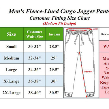 Blue Ice Men's Heavyweight Fleece-lined Cargo Jogger Sweatpants | Pants ...
