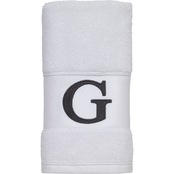 Avanti White Silver Monogram Fingertip Towel Letter G