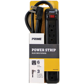 Prime Wire & Cable 6 Outlet Power Strip with 3 ft. Cord