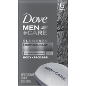 Dove Men+Care Elements Body and Face Bar Charcoal + Clay 3.75 oz., 6 Bar