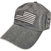 TLJ Marketing & Sales Washed Charcoal Military Logo Flag Baseball Cap