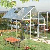 Palram Nature Hybrid 6 ft. x 10 ft. Silver Greenhouse