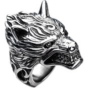 INOX Stainless Steel 3D Wolf Ring