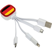 QuikVolt Germany Tri Charge USB Cable with Lightning Adapter