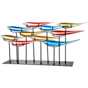 Dale Tiffany 10 Pc. Multi Color Fish With Stand