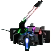 ENHANCE Pro Gaming Mouse Bungee Cable Holder, 4 Port Desktop USB Hub & 7 LED Modes