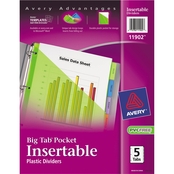 Avery Insertable 11 1/8 in. x 9 1/4 in. 5 Tab Divider