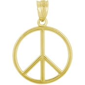 14K Gold Peace Sign Charm