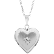 Sterling Silver Diamond Accent Heart Locket